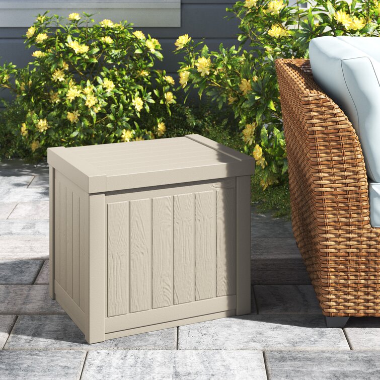 Suncast 22 gallon deck box online taupe